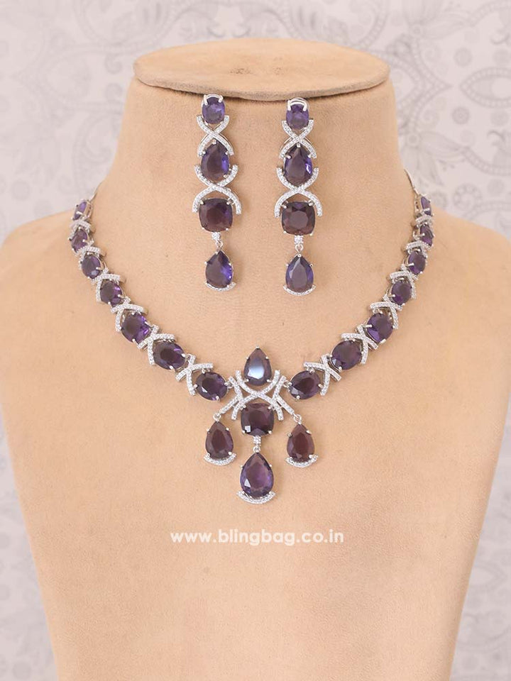 Purple Jezebel Zirconia Jewellery Set
