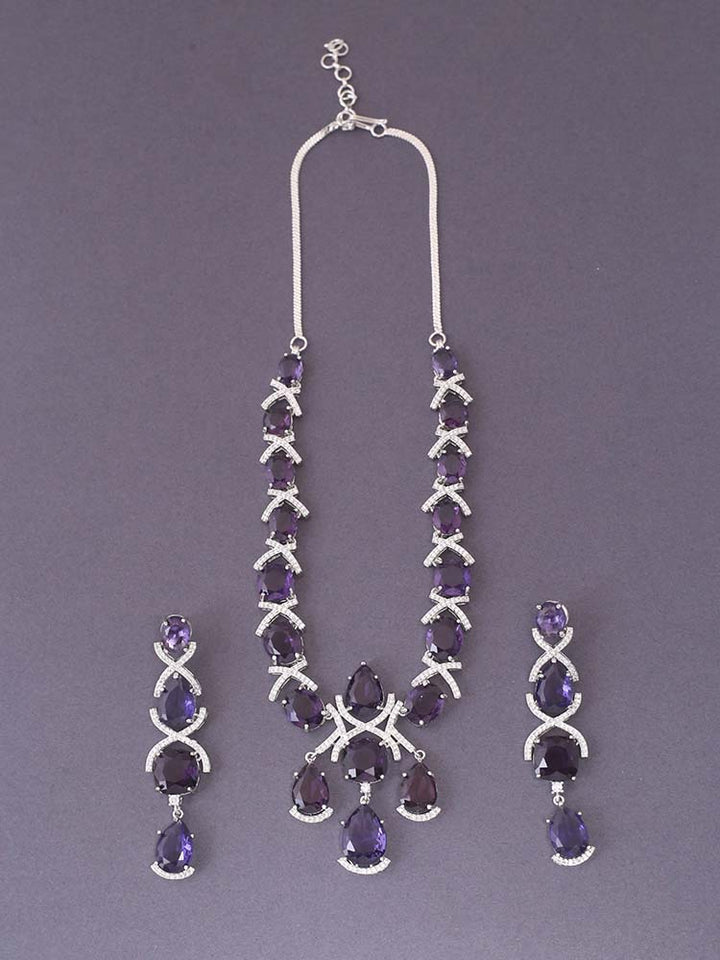 Purple Jezebel Zirconia Jewellery Set