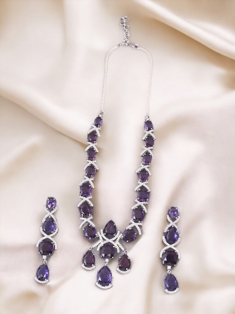 Purple Jezebel Zirconia Jewellery Set