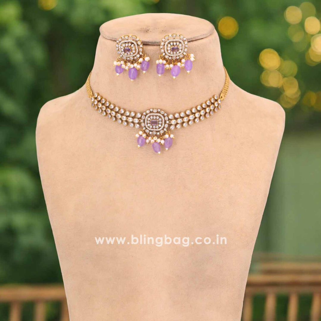 Purple Kanira Victorian Jewellery Set - New Arrival