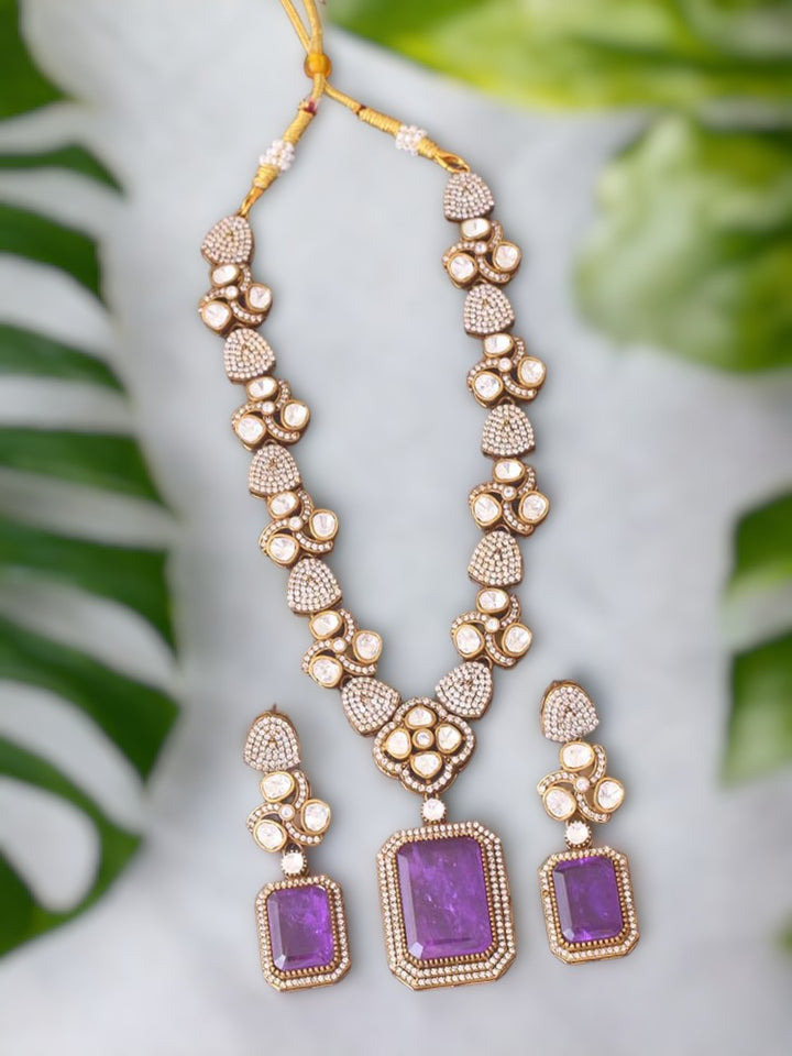 Purple Katherine Zirconia Jewellery Set