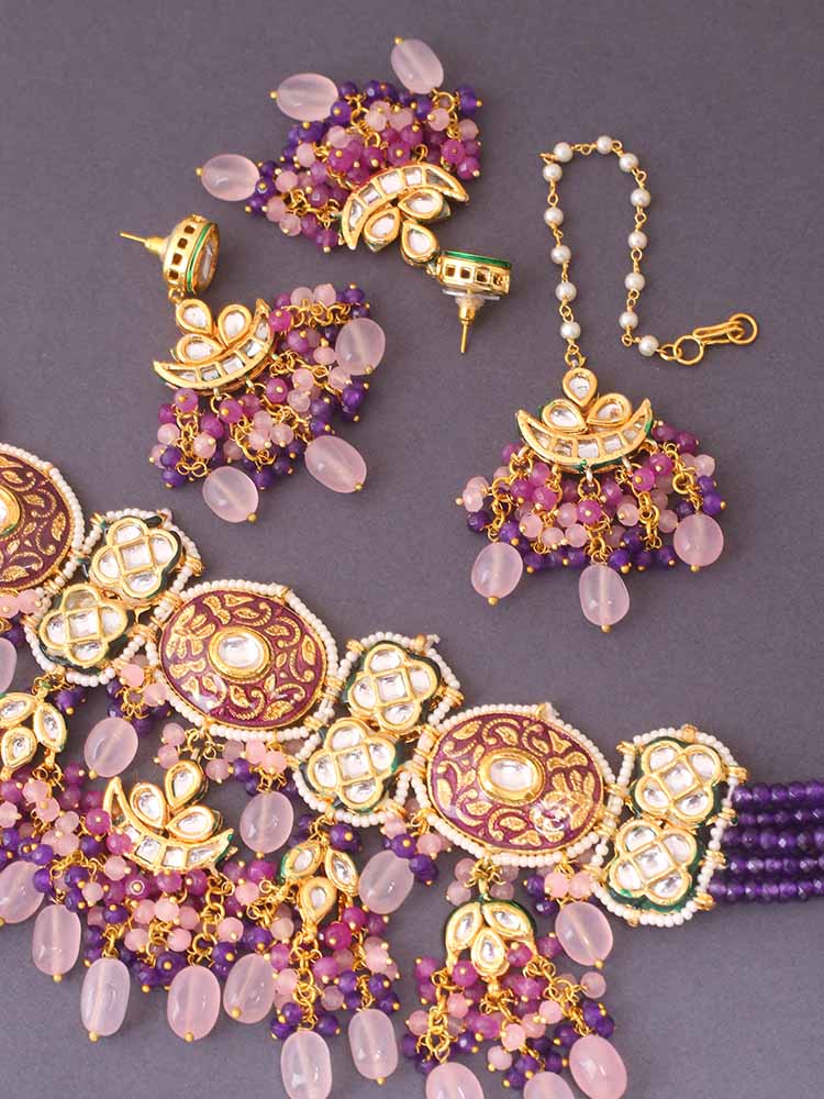 Purple Keerthy Jewellery Set