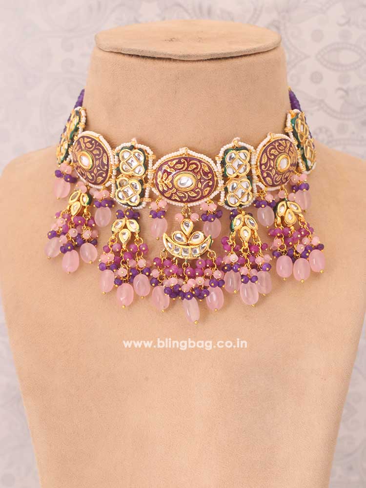 Purple Keerthy Jewellery Set