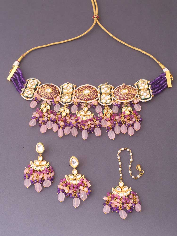 Purple Keerthy Jewellery Set