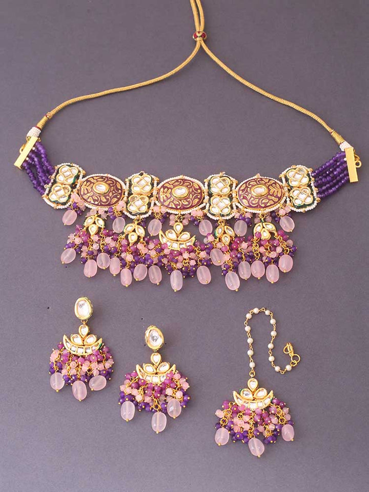 Purple Keerthy Jewellery Set