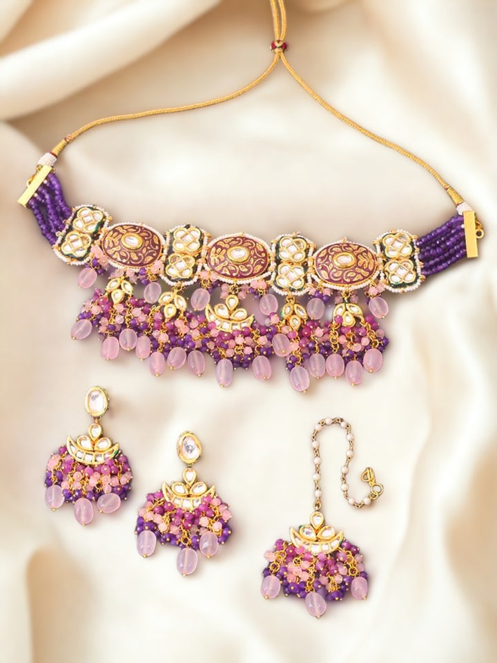 Purple Keerthy Jewellery Set