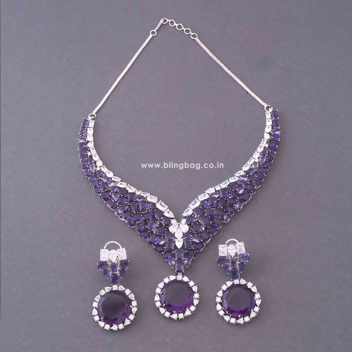 Purple Kyian Zirconia Jewellery Set