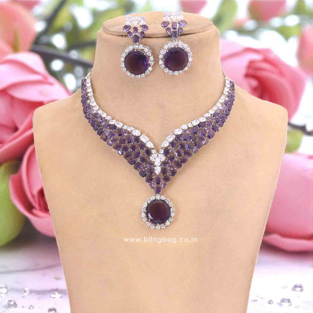 Purple Kyian Zirconia Jewellery Set