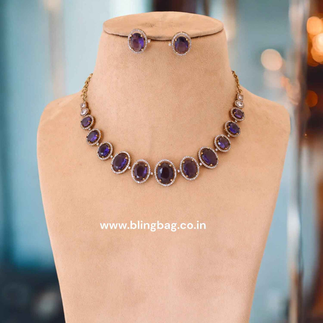 Purple Mackel Victorian Jewellery Set - New Arrival