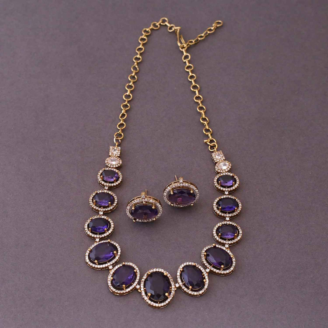 Purple Mackel Victorian Jewellery Set - New Arrival