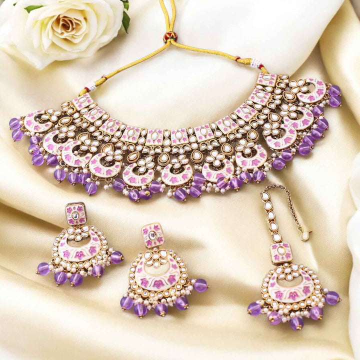 Purple Maniaa Kundan Jewellery Set