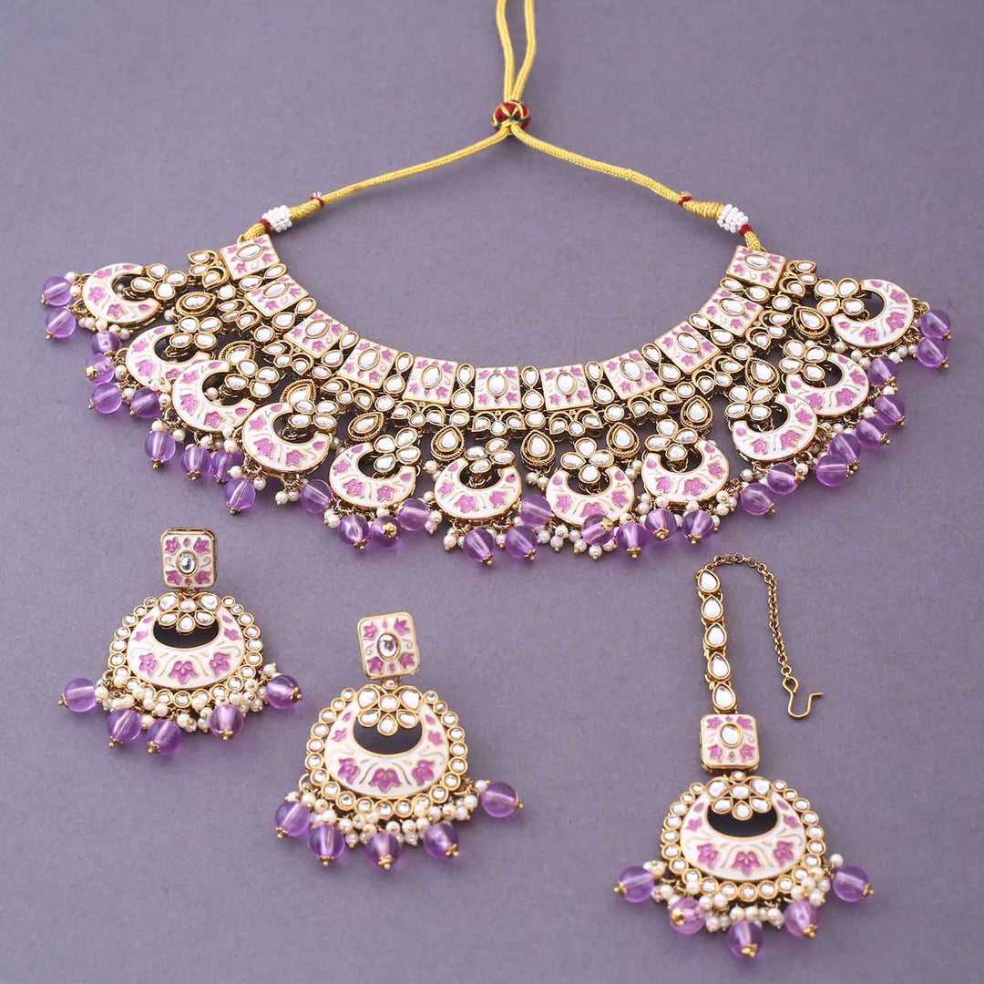 Purple Maniaa Kundan Jewellery Set