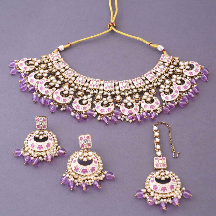Purple Maniaa Kundan Jewellery Set