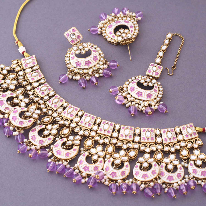 Purple Maniaa Kundan Jewellery Set
