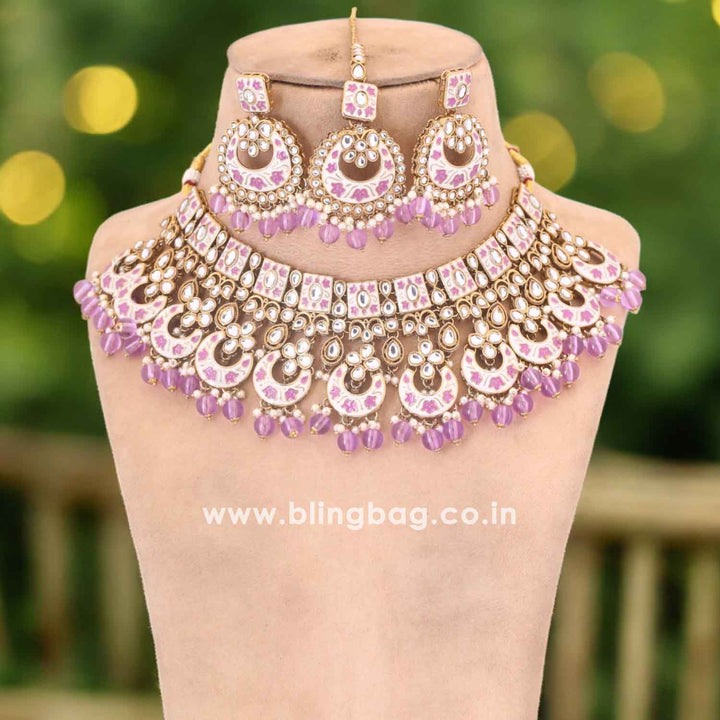 Purple Maniaa Kundan Jewellery Set