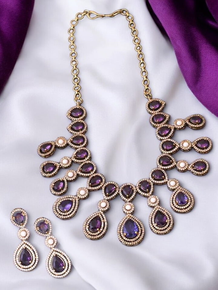 Purple Margarete Victorian Jewellery Set - New Arrival