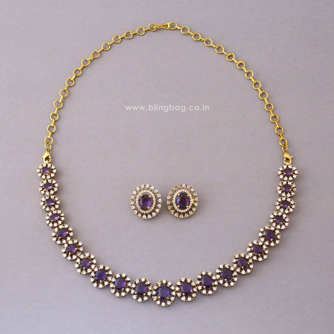 Purple Mariabella Victorian Jewellery Set - New Arrival