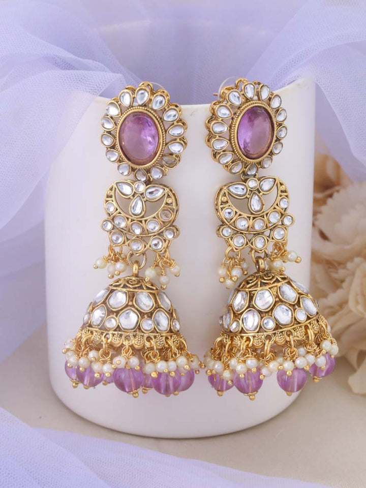 Purple Mariam Jhumkis