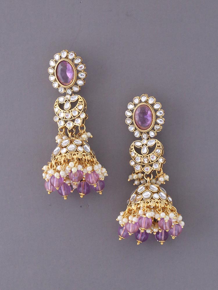 Purple Mariam Jhumkis