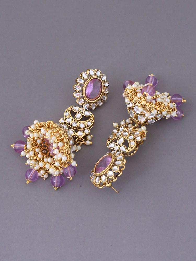 Purple Mariam Jhumkis