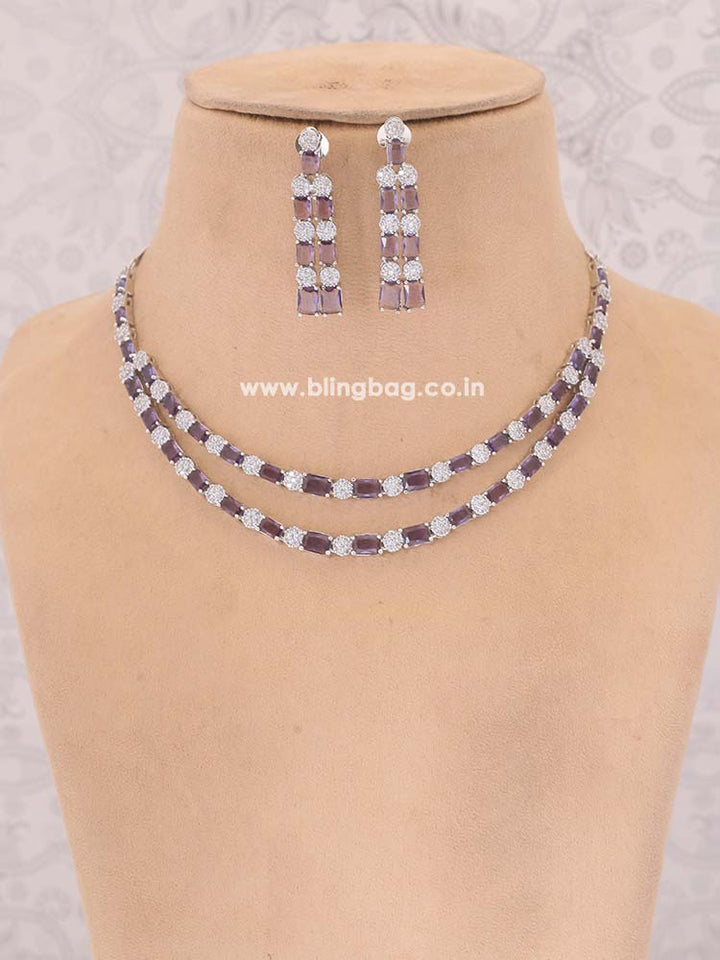 Purple Marisol Zirconia Jewellery Set