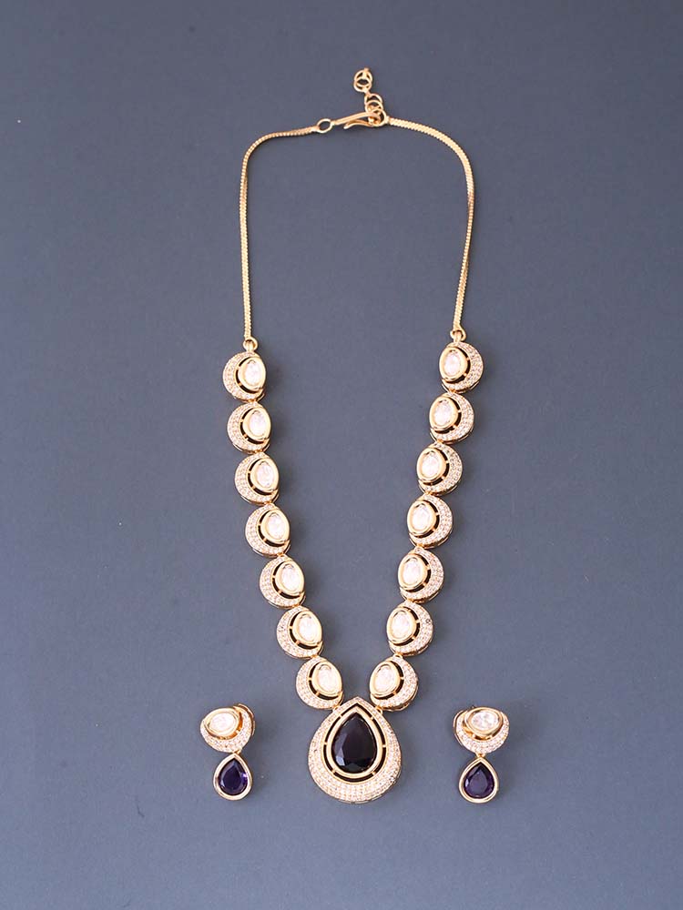 Purple Megan Zirconia Jewellery Set