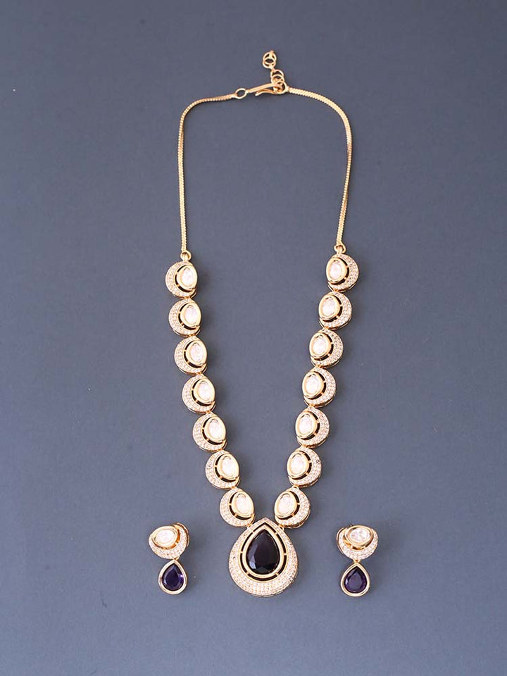 Purple Megan Zirconia Jewellery Set