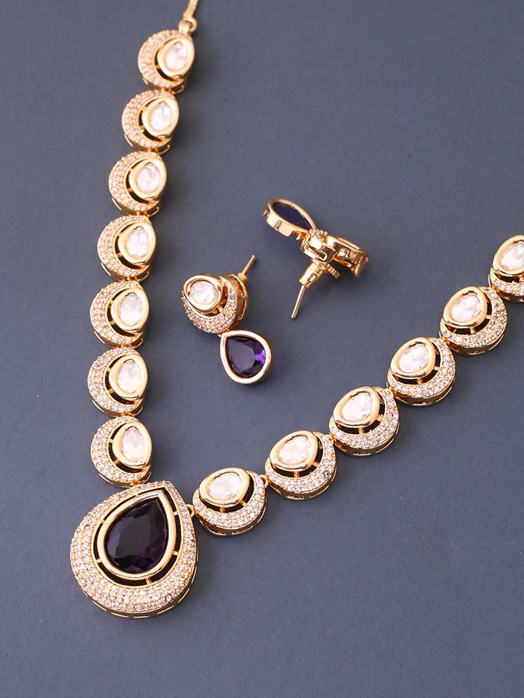 Purple Megan Zirconia Jewellery Set