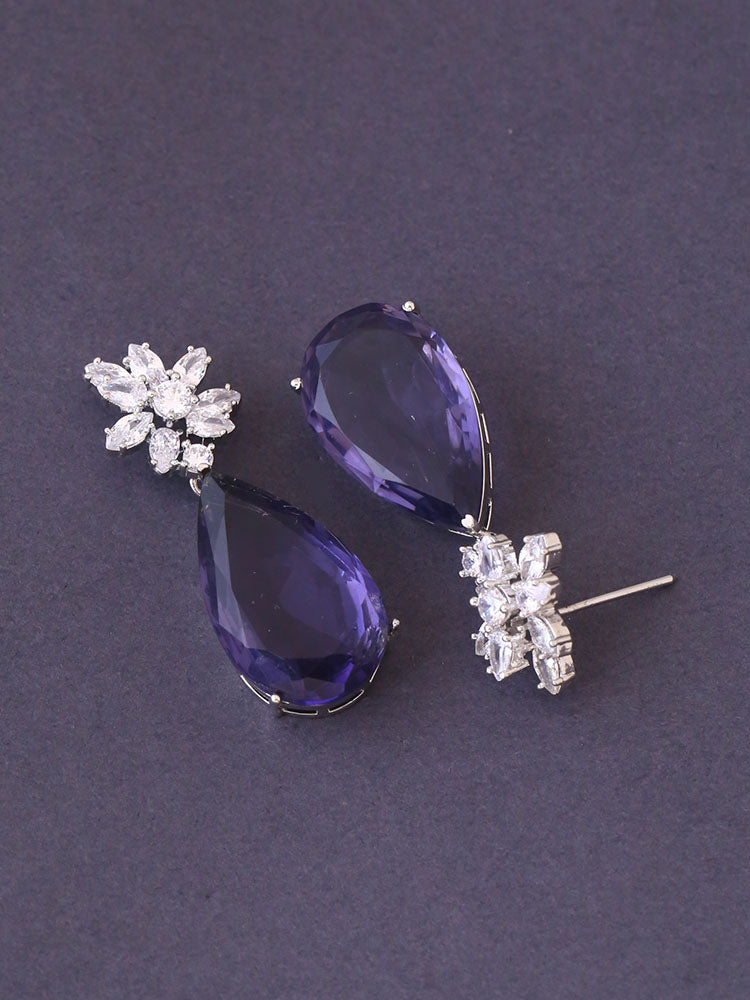 Purple Melora Zirconia Danglers - EOSS