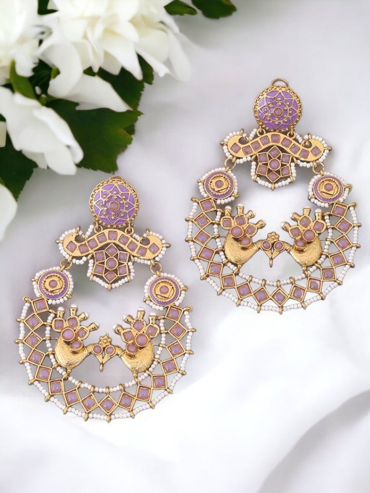 Purple Mohita Ethnic Chandbalis
