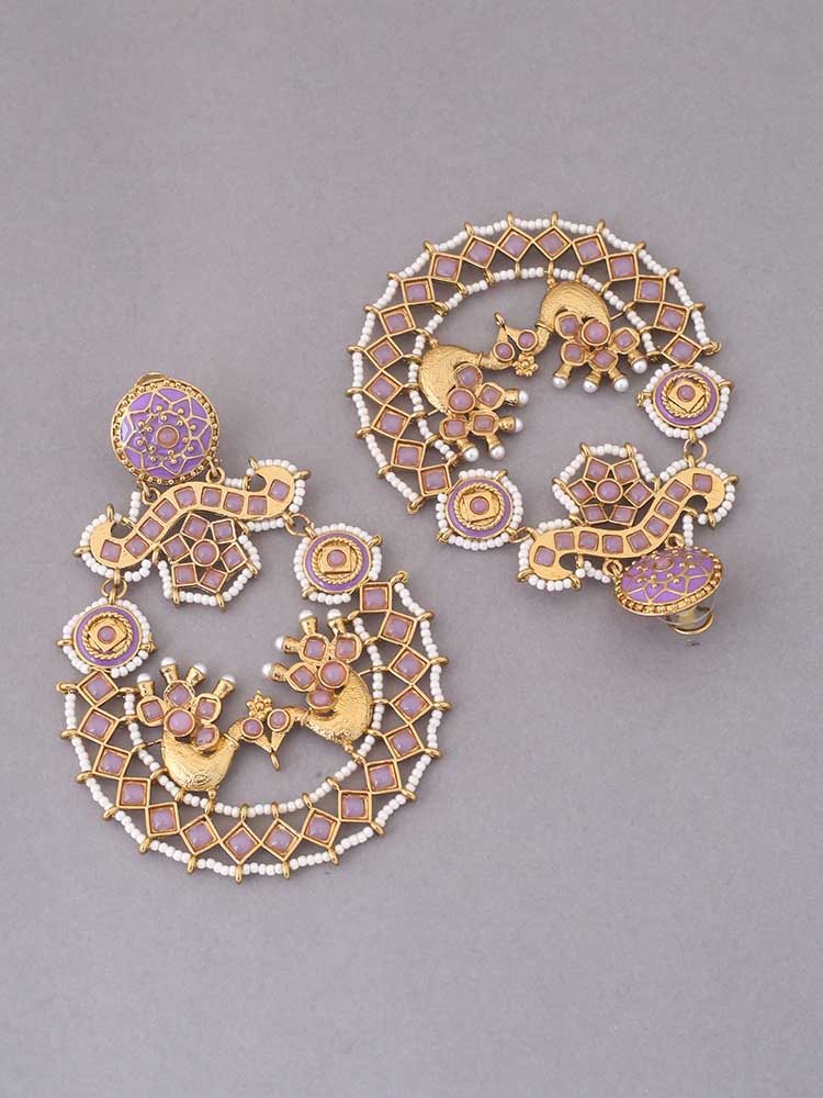 Purple Mohita Ethnic Chandbalis