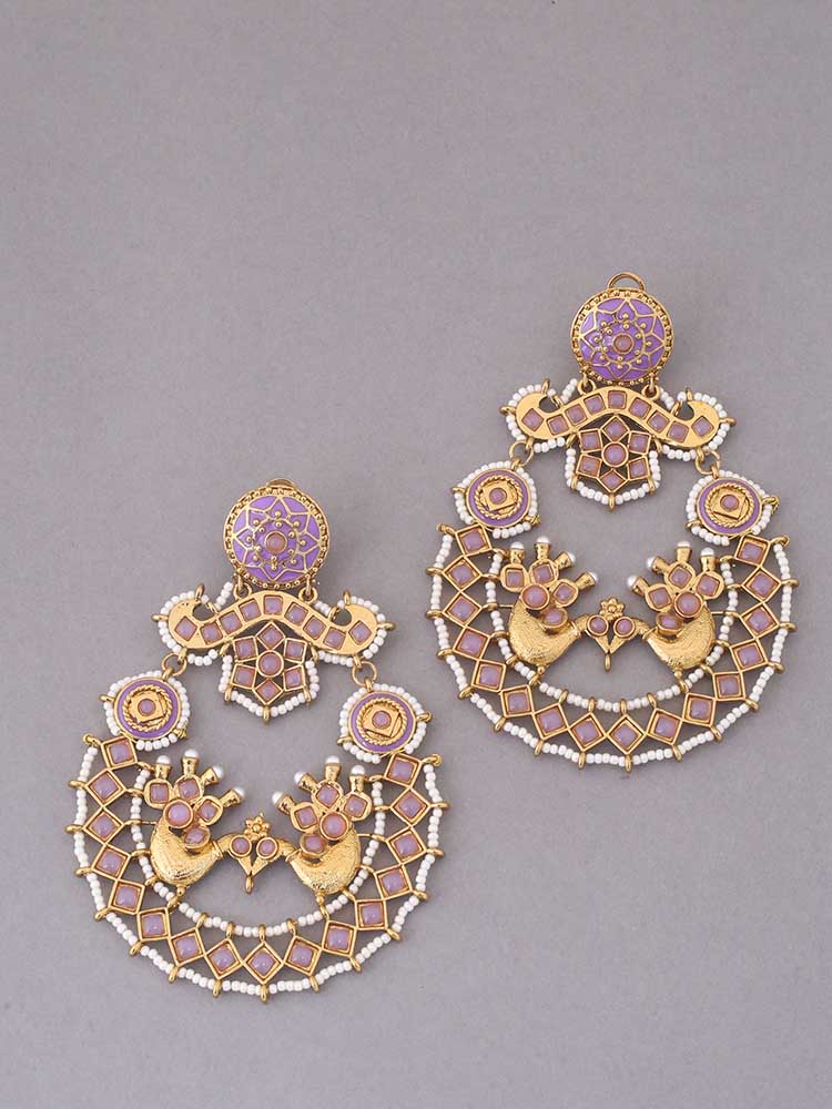 Purple Mohita Ethnic Chandbalis
