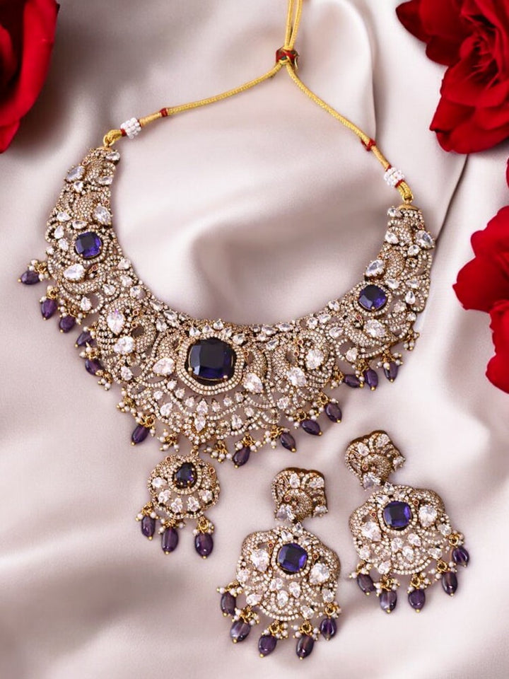 Purple Naavya Victorian Jewellery Set - New Arrival