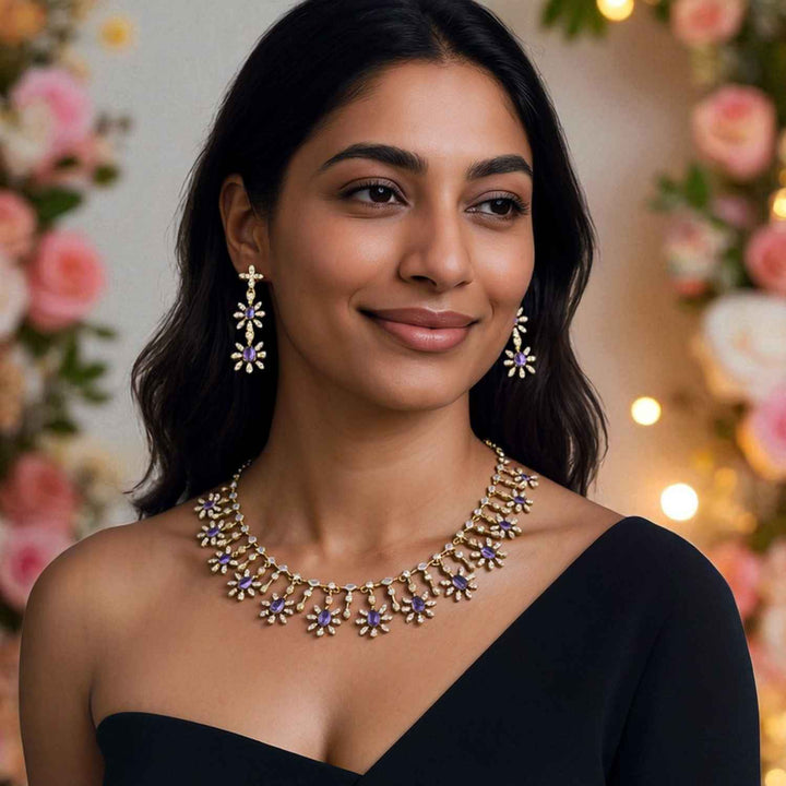 Purple Naira Victorian Jewellery Set - New Arrival