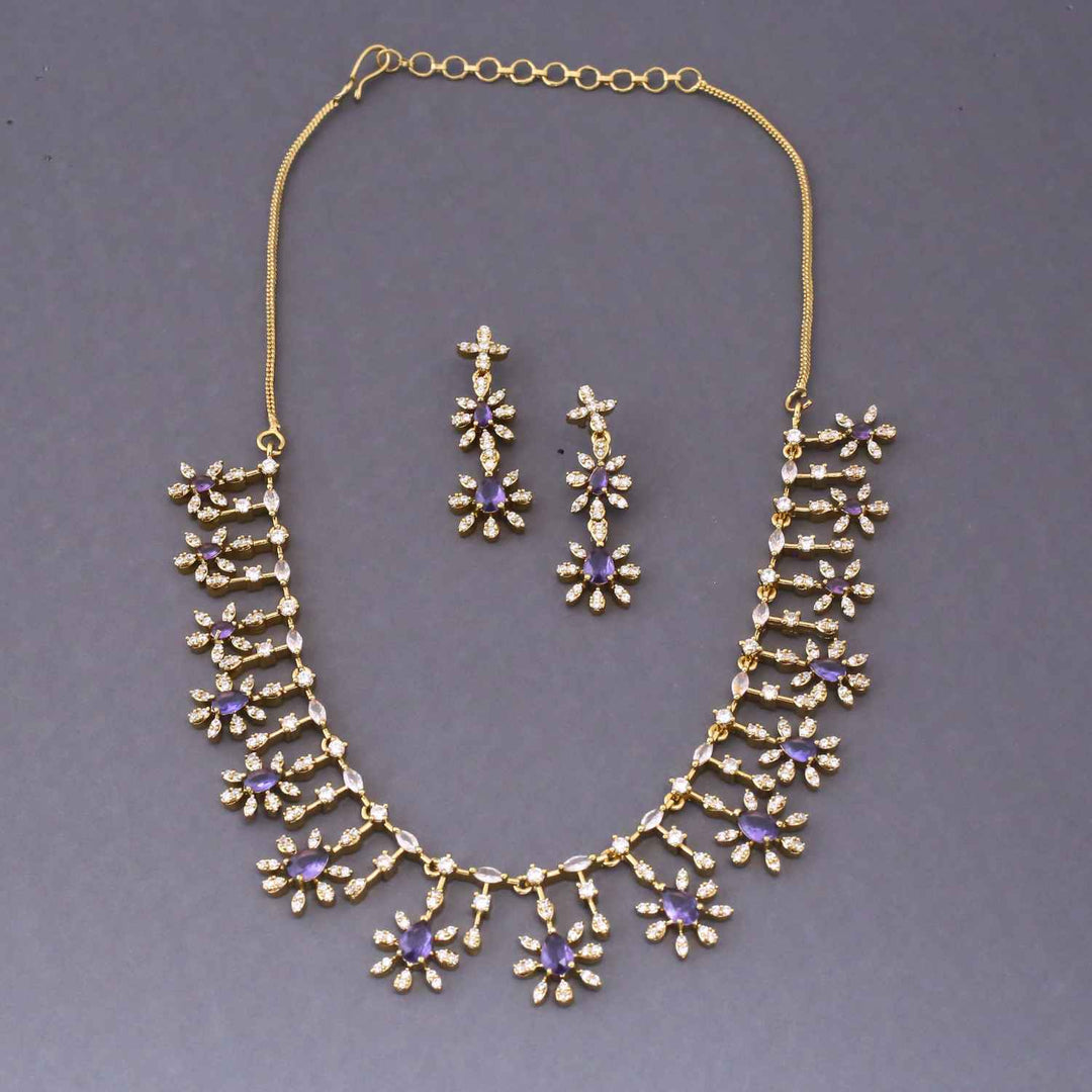 Purple Naira Victorian Jewellery Set - New Arrival