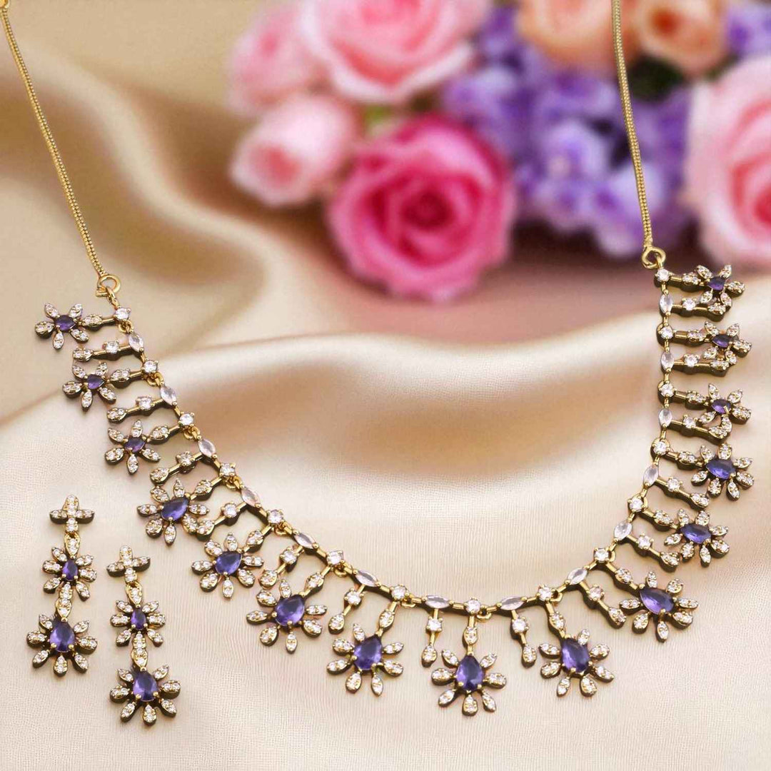 Purple Naira Victorian Jewellery Set - New Arrival