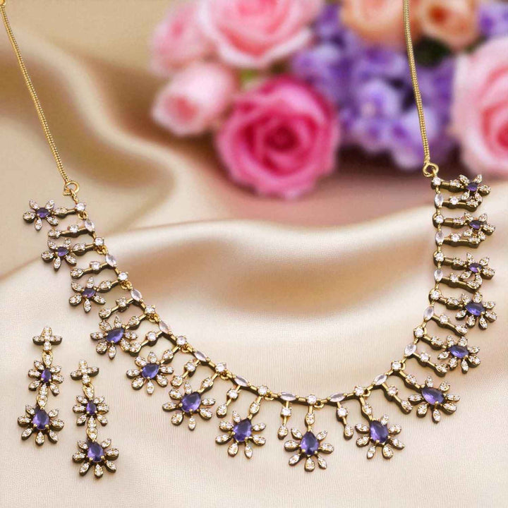 Purple Naira Victorian Jewellery Set - New Arrival