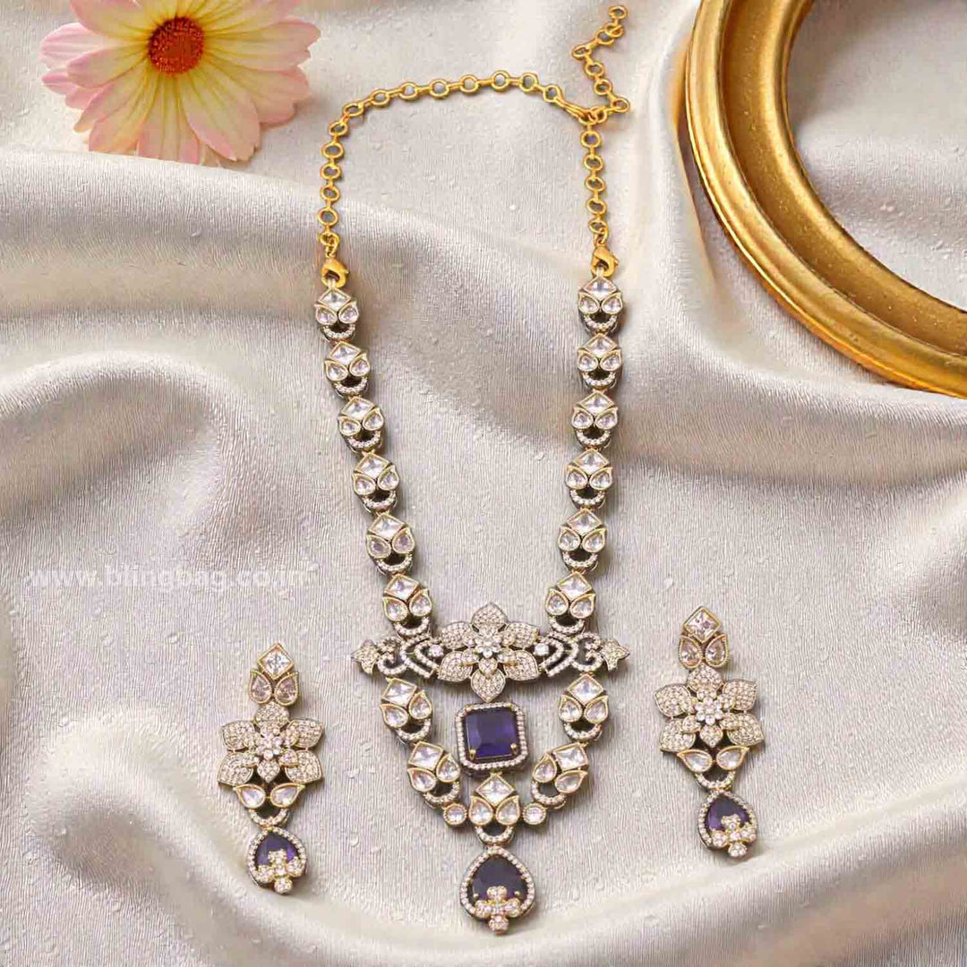 Purple Narevia Victorian Jewellery Set - New Arrival