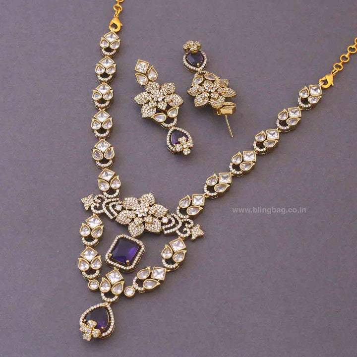 Purple Narevia Victorian Jewellery Set - New Arrival