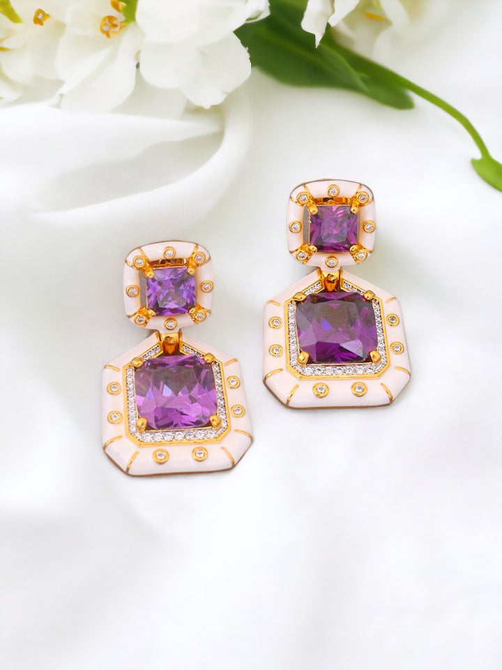 Purple Nero Zirconia Danglers