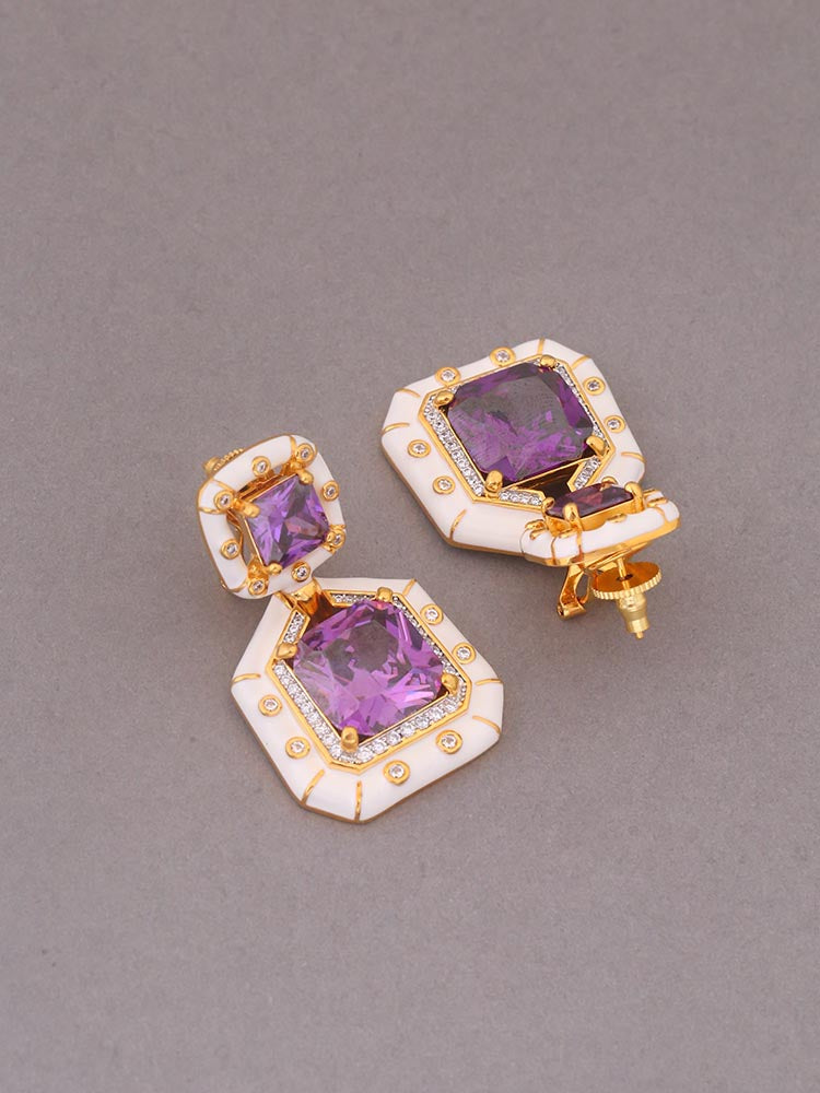 Purple Nero Zirconia Danglers