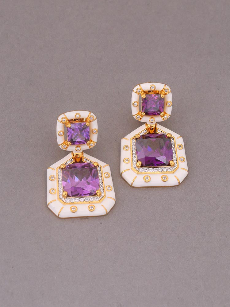 Purple Nero Zirconia Danglers