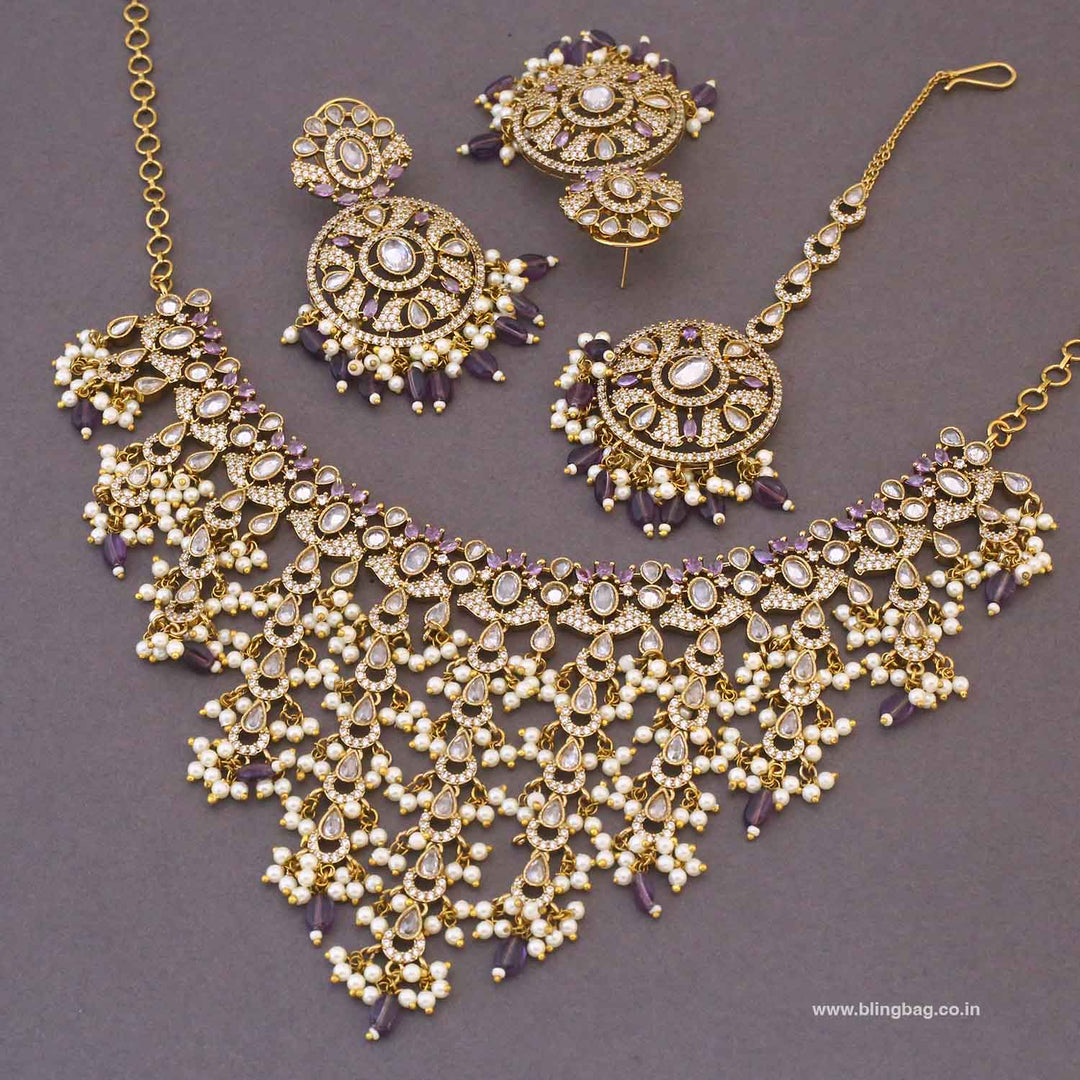 Purple Parven Victorian Jewellery Set - New Arrival
