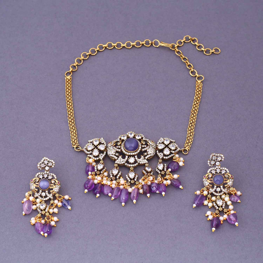 Purple Penelope Victorian Jewellery Set - New Arrival