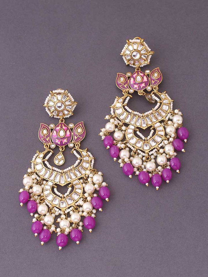 Purple Peshani Danglers Earrings