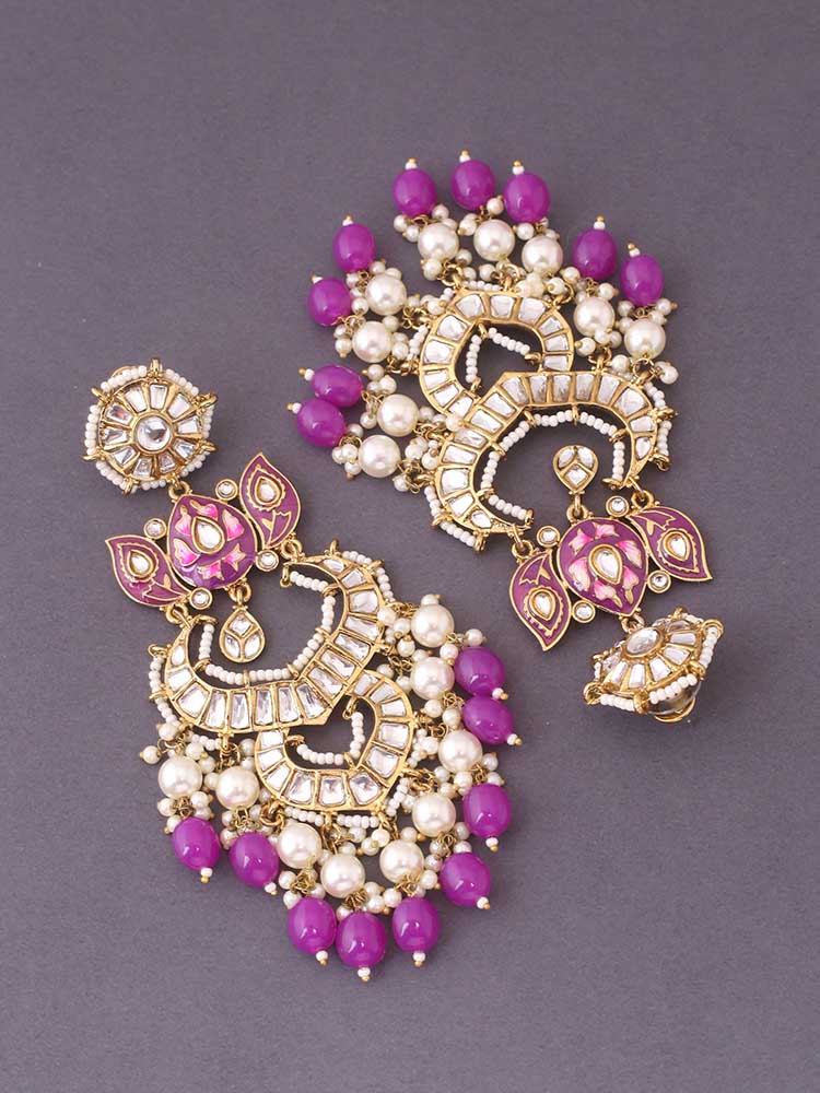 Purple Peshani Danglers Earrings