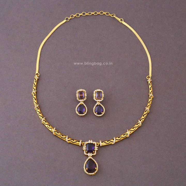 Purple Pranika Antique Jewellery Set- New Arrival