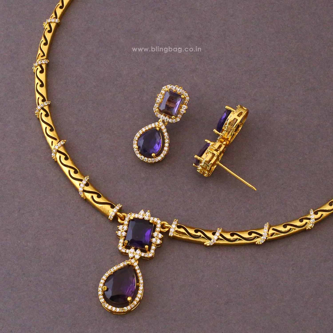 Purple Pranika Antique Jewellery Set- New Arrival