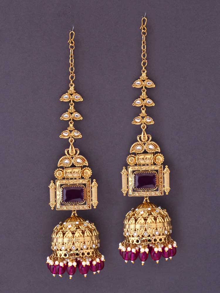 Purple Prithvika Sahara Jhumkis