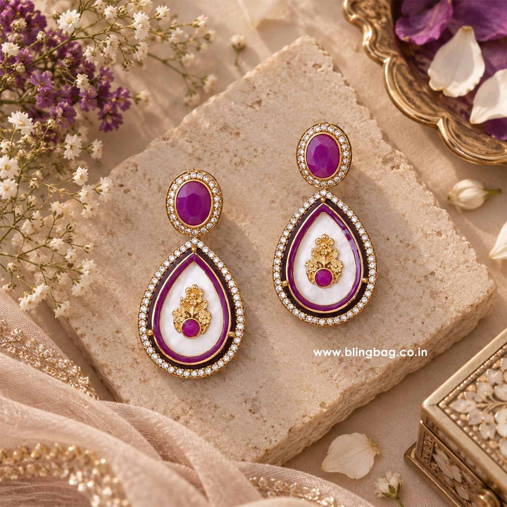 Purple Pritika Danglers